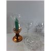 Image 2 : Candle Holder, (2) Crystal Glasses, Candy Dish, Misc