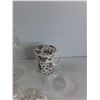 Image 4 : Candle Holder, (2) Crystal Glasses, Candy Dish, Misc