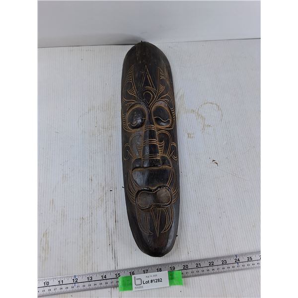 Wood Carved Wall Decoration - 20'' Long