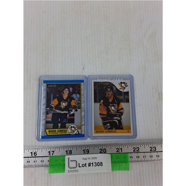 (2) Mario Lemiex Hockey Cards - As Is CANNOT AUTHENTICATE