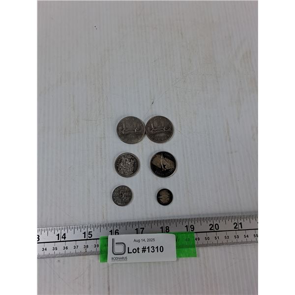 (6) Canadian Coins - As Is