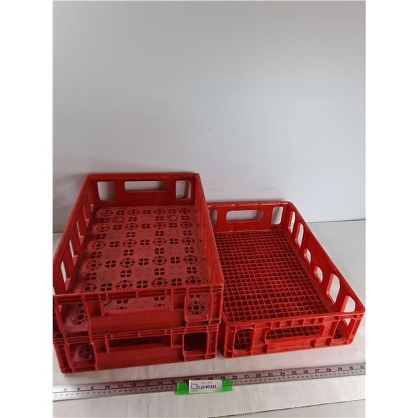 (3) Coca-Cola Plastic Trays 18'' x 12'' x 4.5'' - PICK UP ONLY