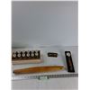 Image 1 : (12) Jars With Holder, Rolling Pin, Clock, Misc