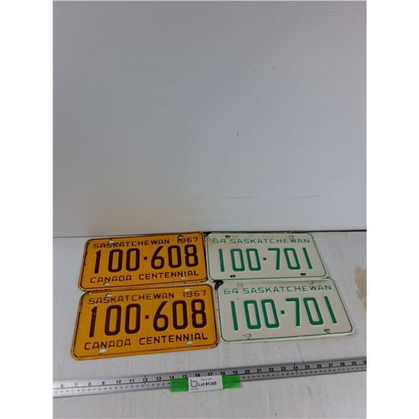 (6) Saskatchewan License Plates