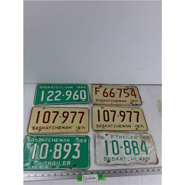 (6) Saskatchewan License Plates