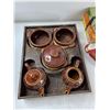 Image 2 : (3) Games, Santa Sleigh Decorations, Wooden Box With Tea Set - As Is CANNOT SHIP