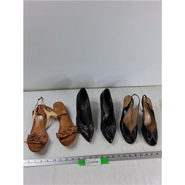 (3) Shoes - (2) High Heels Approx. Size 6, Flats Approx. Size 5