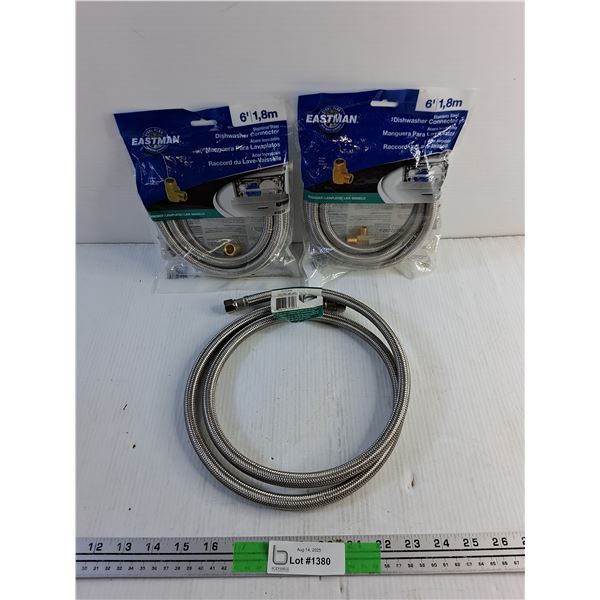 (3) Stainless Steel Dishwasher Connectors