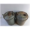 Image 2 : (2)  Vintage Galvanized Oil Cans