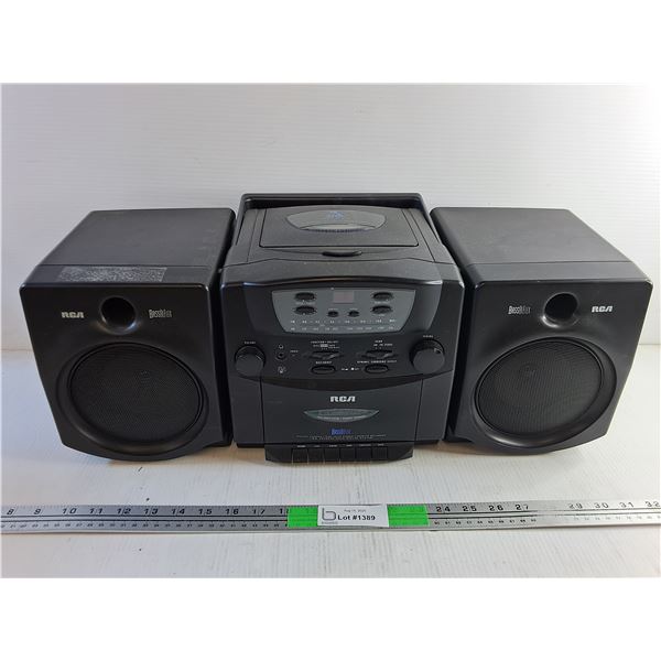 RCA BassReFlex CD with Stereo Cassette Recorder - Powers On, As Is