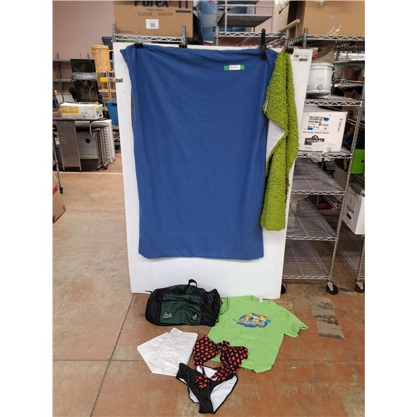 Gym Bag, Bikini Set, Floor Mat, Blanket 57" x 40", T Shirt - Size L