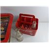 Image 4 : Coca Cola TV Tray 17" x 12", Coca Coca Bottle Caddy and (2) Glass Bottles