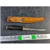 Image 1 : 6" Blade Filleting Knife with Leather Sheath