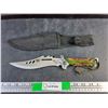 Image 1 : U.S.A Saber 8" Fixed Blade Hunting Knife with Compass and Flashlight