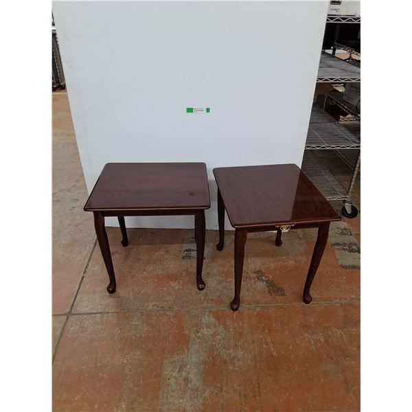 *(2)  Solid Wood End Tables - 20" x 21" x 18", Cannot Ship