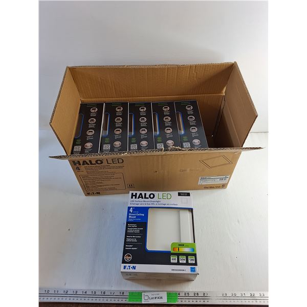 (6)  Halo 3000k LED Surface Mount Downlights - 4" Direct Ceiling Mount - New