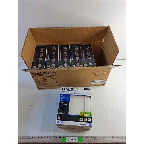 (6)  Halo 3000k LED Surface Mount Downlights - 4" Direct Ceiling Mount - New