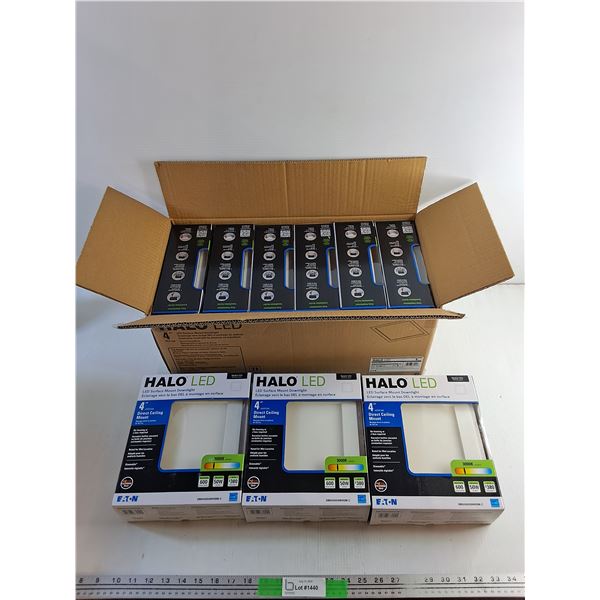 (9)  Halo 3000k LED Surface Mount Downlights - 4" Direct Ceiling Mount - New