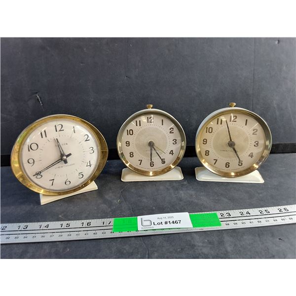 (3) Vintage Westclox Alarm Clocks - As Is
