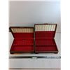Image 1 : (2) Vintage Wooden Silverware Storage Chests