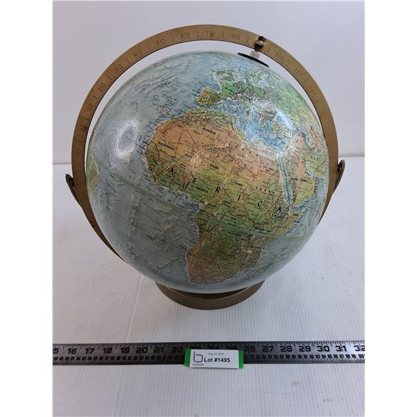 Vintage Eliptical Desk Globe - 14" Dia