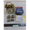 Image 1 : Wind-Up Alarm Clock, Printer Ribbon Cartridge, Tap Shoe Set