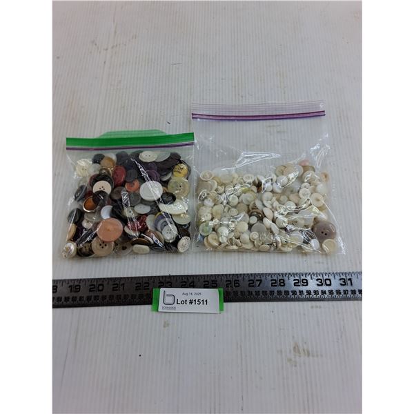 (2) Bags of Buttons