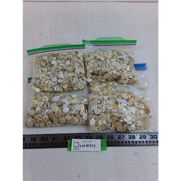 (4) Bags of Buttons