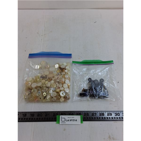 (2) Bags of Buttons