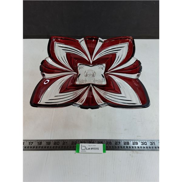 Godiva Glass Footed Platter - 6" High