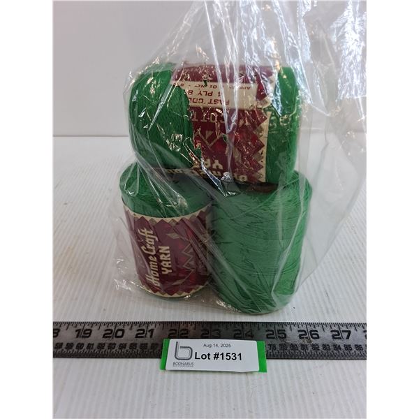 (4) Spools of Green Yarn