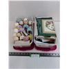 Image 1 : (2) Storage Bins Full of Knitting/Crocheting Materials & Projects