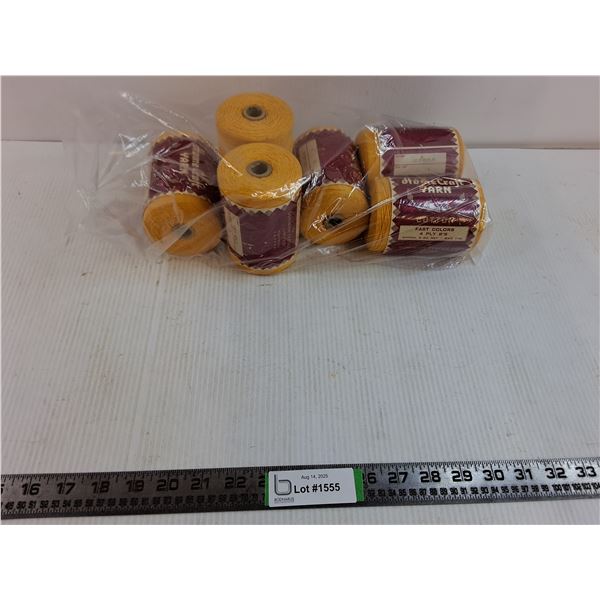 (6) HomeCraft Yellow Cotton Yarn *850 YD