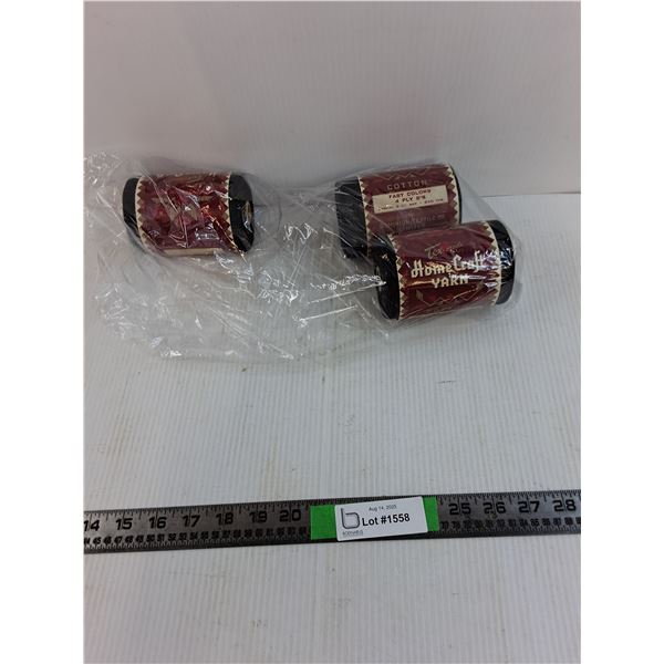 (3) Black Homecraft Wool Yarn *850 YD