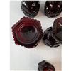 Image 4 : Vintage Avon Cape Cod Ruby Red (12)Glass Goblets and (2)Salt Pepper Shakers -