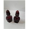 Image 5 : Vintage Avon Cape Cod Ruby Red (12)Glass Goblets and (2)Salt Pepper Shakers -