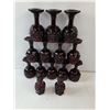 Image 1 : Vintage Avon Cape Cod Ruby Red (12)Glass Goblets and (2)Salt Pepper Shakers -