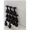 Image 3 : Vintage Avon Cape Cod Ruby Red (12)Glass Goblets and (2)Salt Pepper Shakers -