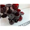 Image 2 : Vintage Avon Cape Cod Ruby Red (5) Large Glass Goblets (6) Small Glass Goblets