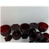 Image 3 : Vintage Avon Cape Cod Ruby Red (5) Large Glass Goblets (6) Small Glass Goblets