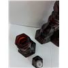 Image 2 : Avon Cape Code Vintage Ruby Red Glass(5)Candle Holders With Lid and Compartment