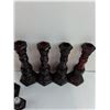 Image 3 : Avon Cape Code Vintage Ruby Red Glass(5)Candle Holders With Lid and Compartment