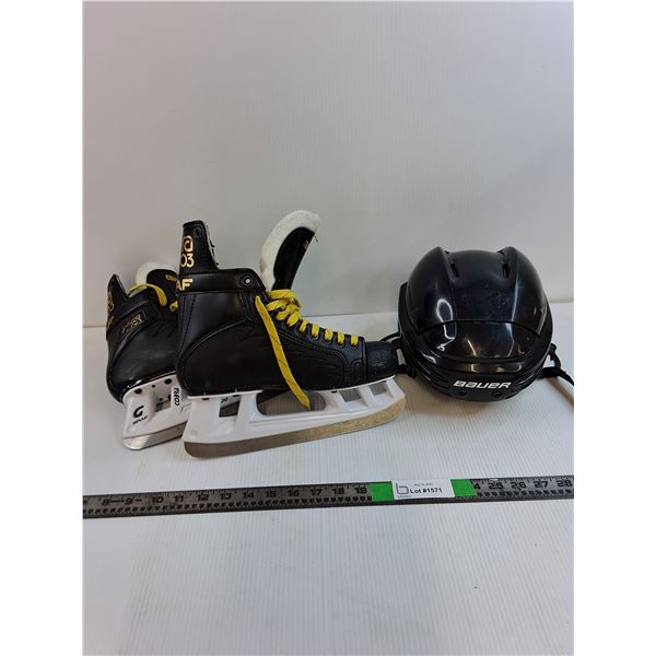 Kids 6.5 Hockey Skates and Kids Helmet