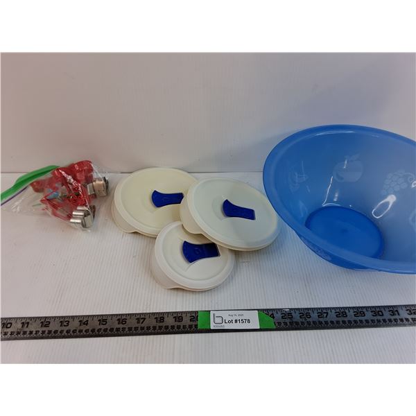 Cookie Cutters, Bowl, (3) Misc Lids