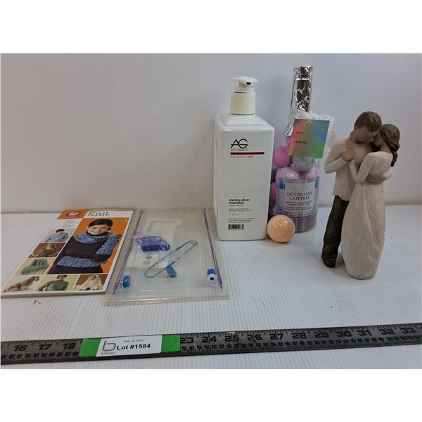 Knitting Manual With Required Tools, Sterling Silver Shampoo, Bath Bombs, Willow Tree Promise Statue