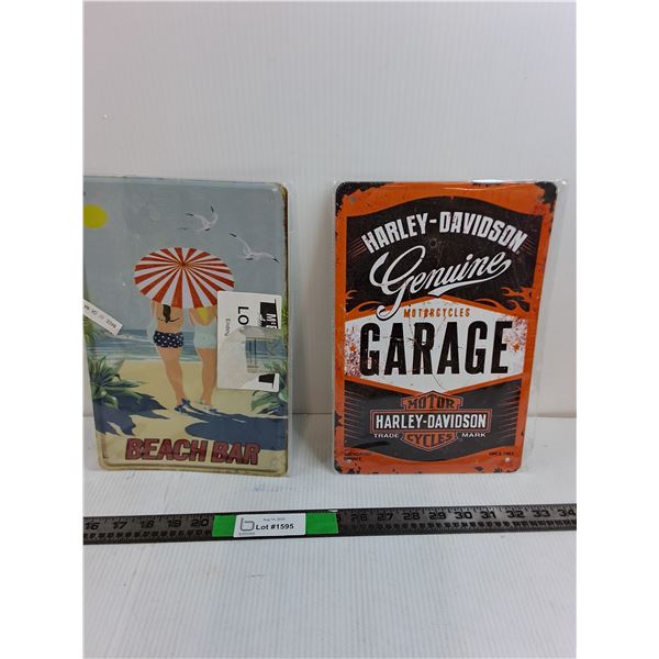 Beach Bar and Harley Davidson  Garage Signs