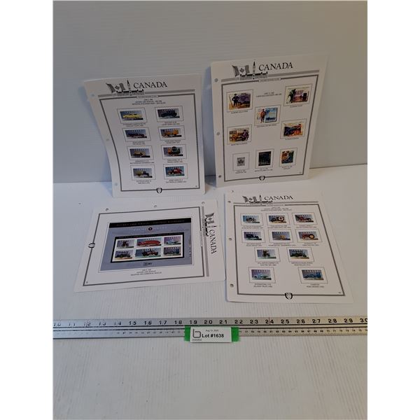 (4) Canada Stamp Collections Yukon Gold, Land Vehicles,