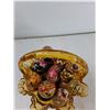 Image 3 : Glass Basket With Painted Eggs - As Is CANNOT SHIP