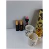 Image 2 : (2) Salt & Pepper Shakers, (2) Cups, Candle, Misc - CANNOT SHIP
