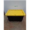Image 1 : **Plastic Strong Tote with Lid, Cannot Ship - 28" x 19" x 15"